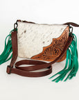American Darling ADBGZ191BRW Organiser Hair-On Genuine Leather Women Bag Western Handbag Purse