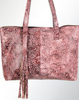 American Darling ADBGZ208PK Tote Embossed Genuine Leather Women Bag Western Handbag Purse