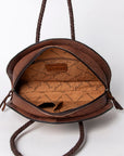 American Darling ADBG517BRW Taco Hand Tooled Hair-On Genuine Leather Women Bag Western Handbag Purse