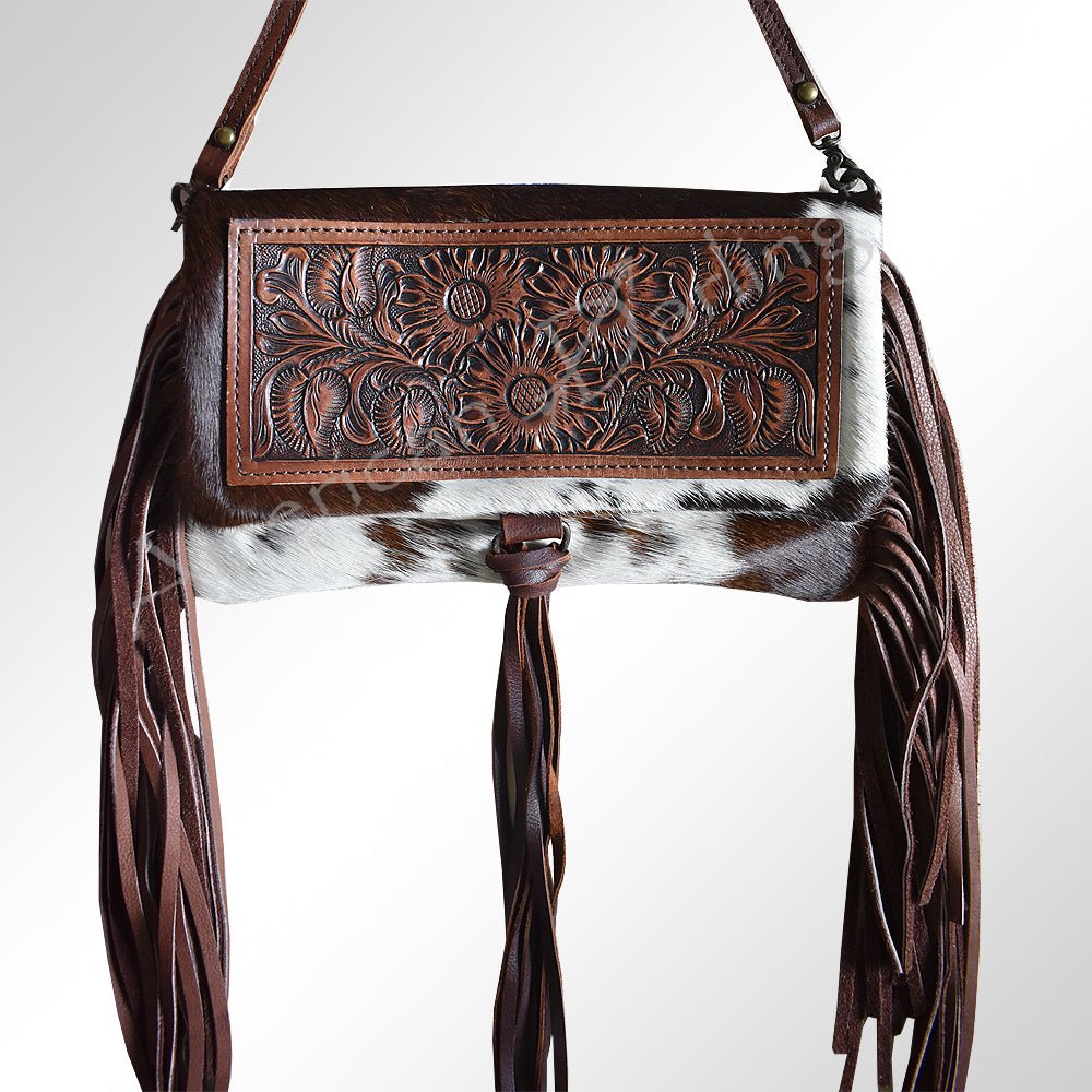 American Darling ADBG526ACGO Wallet Hand Tooled Hair-On Genuine Leather Women Bag Western Handbag Purse