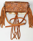 American Darling ADBG526ACGO Wallet Hand Tooled Hair-On Genuine Leather Women Bag Western Handbag Purse