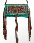 American Darling ADBG526ACGO Wallet Hand Tooled Hair-On Genuine Leather Women Bag Western Handbag Purse