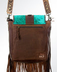 American Darling ADBG528TRQ2 Crossbody Hair-On Genuine Leather Women Bag Western Handbag Purse