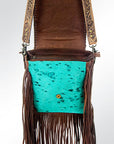American Darling ADBG528TRQ2 Crossbody Hair-On Genuine Leather Women Bag Western Handbag Purse