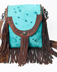 American Darling ADBG529TRQ2 Crossbody Hair-On Genuine Leather Women Bag Western Handbag Purse