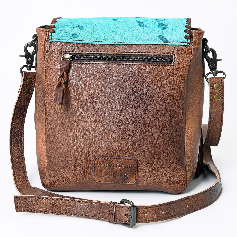 American Darling ADBG529TRQ2 Crossbody Hair-On Genuine Leather Women Bag Western Handbag Purse