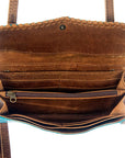 American Darling ADBG514BR Small Crossbody Hand Tooled Genuine Leather Women Bag Western Handbag Purse