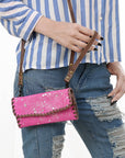 American Darling ADBG514BR Small Crossbody Hand Tooled Genuine Leather Women Bag Western Handbag Purse