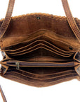 American Darling ADBG514BR Small Crossbody Hand Tooled Genuine Leather Women Bag Western Handbag Purse