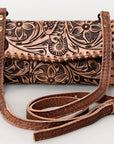 American Darling ADBG514BR Small Crossbody Hand Tooled Genuine Leather Women Bag Western Handbag Purse