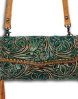 American Darling ADBG514BR Small Crossbody Hand Tooled Genuine Leather Women Bag Western Handbag Purse