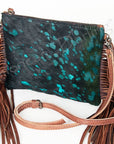 American Darling Western Small Crossbody Bag – Genuine Hair-On Cowhide Leather with Fringes, Adjustable Strap, Handcrafted in Texas