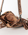 American Darling Messenger Hand Tooled Hair On Genuine Leather Western Women Bag Handbag Purse | Cute