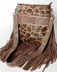American Darling Messenger Hand Tooled Hair On Genuine Leather Western Women Bag Handbag Purse | Cute