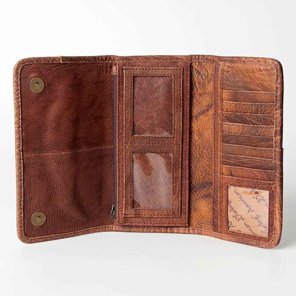 American Darling ADBG486A Wallet Hand Tooled Genuine Leather Women Bag Western Handbag Purse