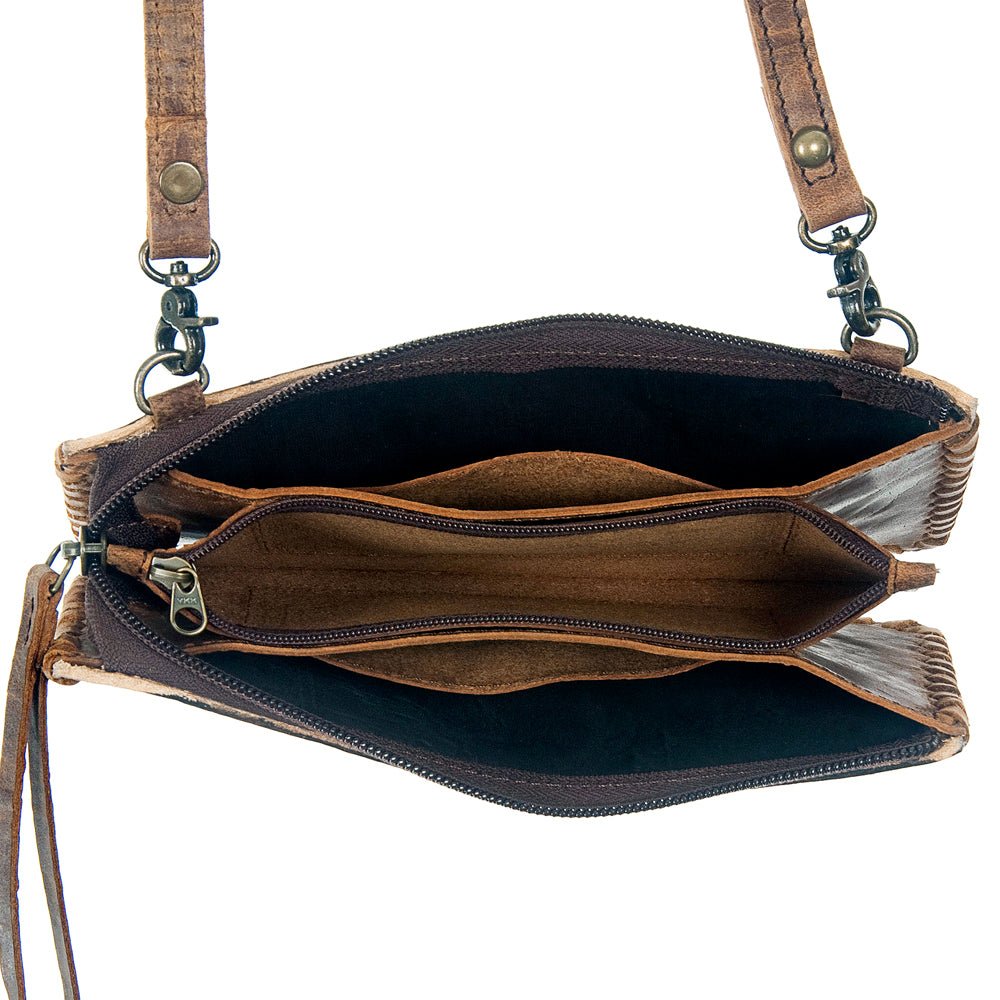 American Darling ADBG535BR Wallet Hand Tooled Genuine Leather Women Bag Western Handbag Purse