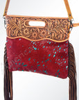 American Darling Clutch Hand Tooled Saddle Blanket Fabric Genuine Leather Western Women Bag Handbag Purse | Purses for Cute