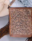 American Darling ADBG507BR Large Crossbody Hand Tooled Genuine Leather Women Bag Western Handbag Purse