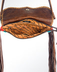 American Darling ADBG344B-ACTRQ Cross Body Saddle Blanket Hair On Genuine Leather Women Bag Western Handbag Purse