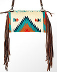 American Darling ADBG344B-ACTRQ Cross Body Saddle Blanket Hair On Genuine Leather Women Bag Western Handbag Purse