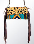 American Darling ADBG344C-CHE Cross Body Saddle Blanket Hair On Genuine Leather Women Bag Western Handbag Purse