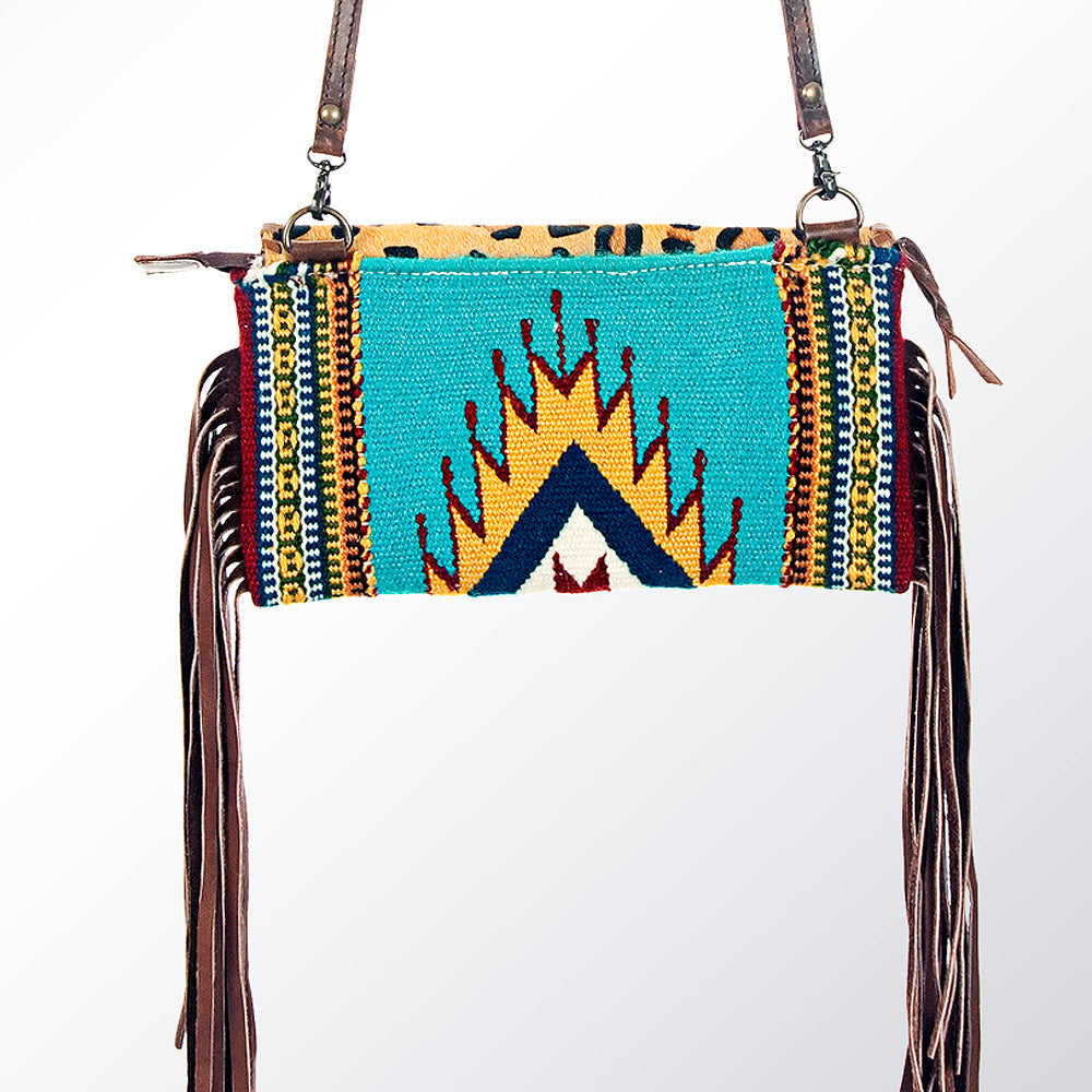 American Darling ADBG344C-CHE Cross Body Saddle Blanket Hair On Genuine Leather Women Bag Western Handbag Purse