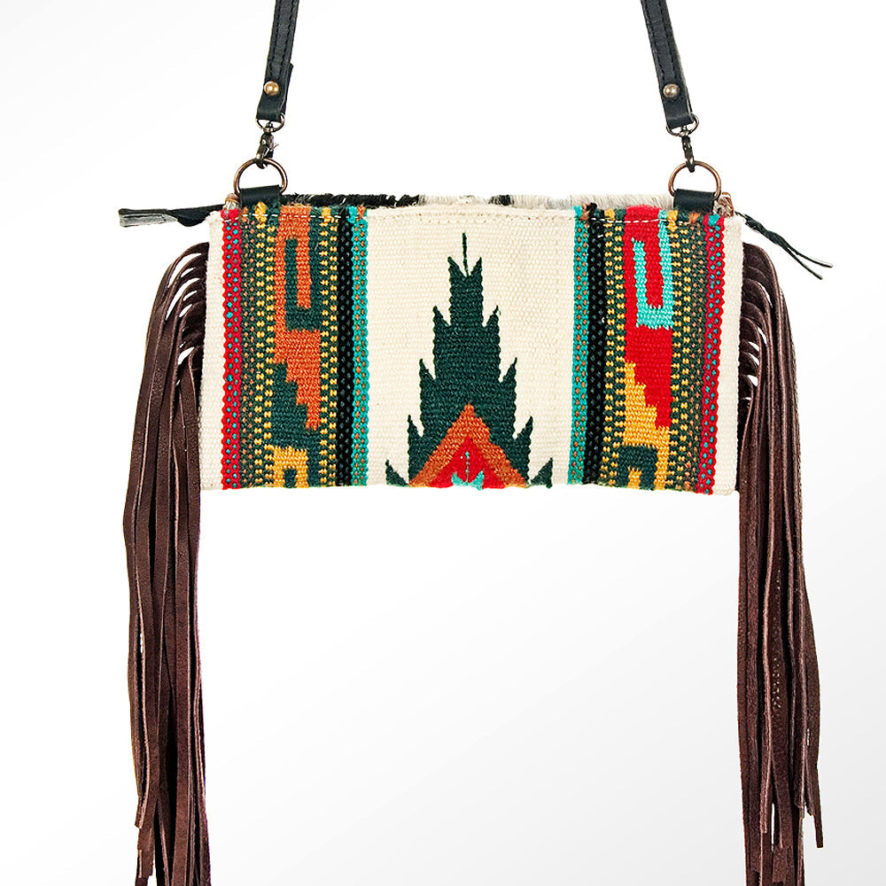 American Darling ADBG344D-ACSL Cross Body Saddle Blanket Hair On Genuine Leather Women Bag Western Handbag Purse