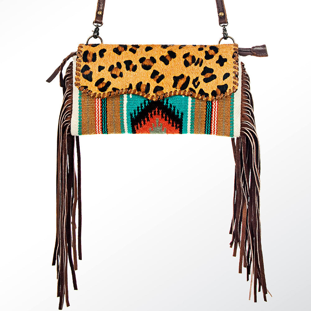 American Darling ADBG344E-CHE Cross Body Saddle Blanket Hair On Genuine Leather Women Bag Western Handbag Purse