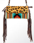 American Darling ADBG344E-CHE Cross Body Saddle Blanket Hair On Genuine Leather Women Bag Western Handbag Purse
