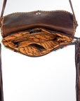 American Darling ADBG344E-CHE Cross Body Saddle Blanket Hair On Genuine Leather Women Bag Western Handbag Purse