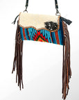 American Darling ADBG344F-ACSL Cross Body Saddle Blanket Hair On Genuine Leather Women Bag Western Handbag Purse