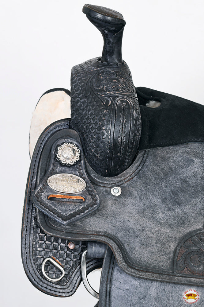 HILASON W. H. Ranch Roping Roper American Leather Saddle Black –