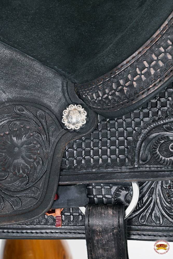 HILASON W. H. Ranch Roping Roper American Leather Saddle Black –