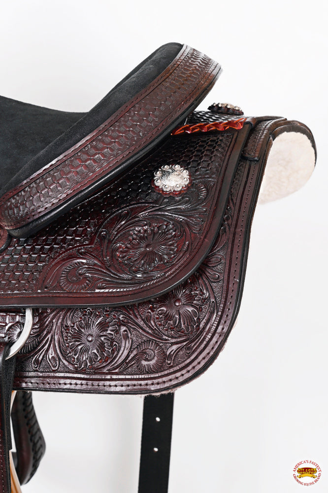 HILASON W. H. Ranch Roping Roper American Leather Saddle Dark Brown –