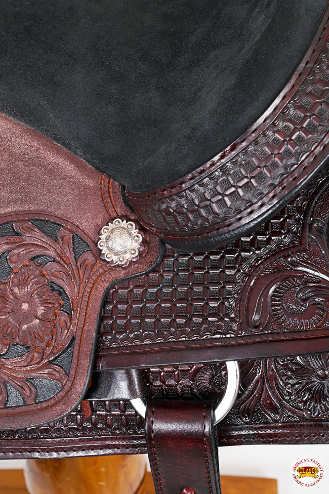 HILASON W. H. Ranch Roping Roper American Leather Saddle Dark Brown –