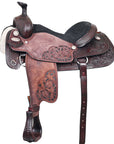 HILASON W. H. Ranch Roping Roper American Leather Saddle Dark Brown –