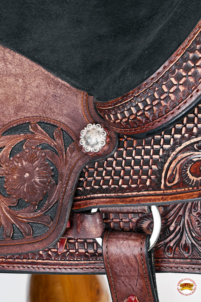 HILASON W. H. Ranch Roping Roper American Leather Saddle Dark Brown –