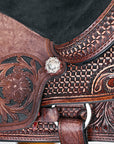 HILASON W. H. Ranch Roping Roper American Leather Saddle Dark Brown –