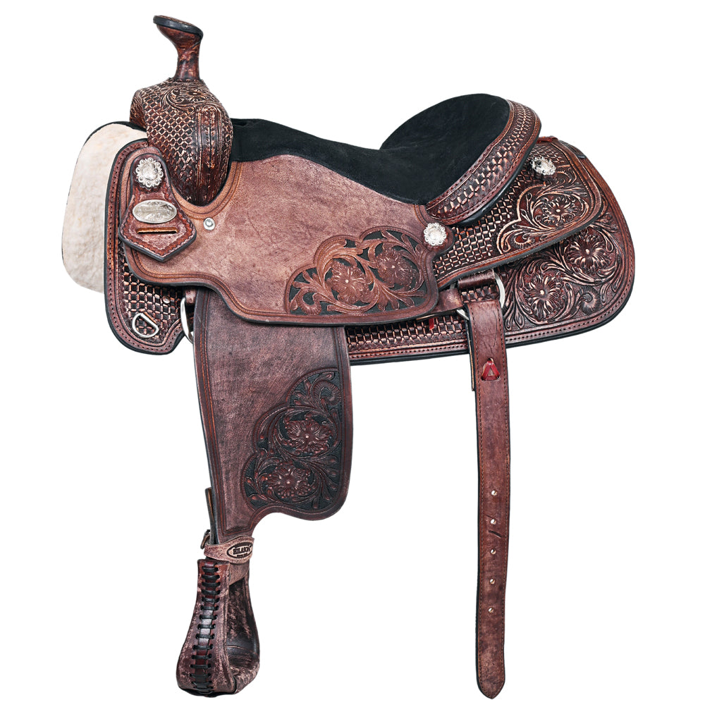HILASON W. H. Ranch Roping Roper American Leather Saddle Dark Brown –