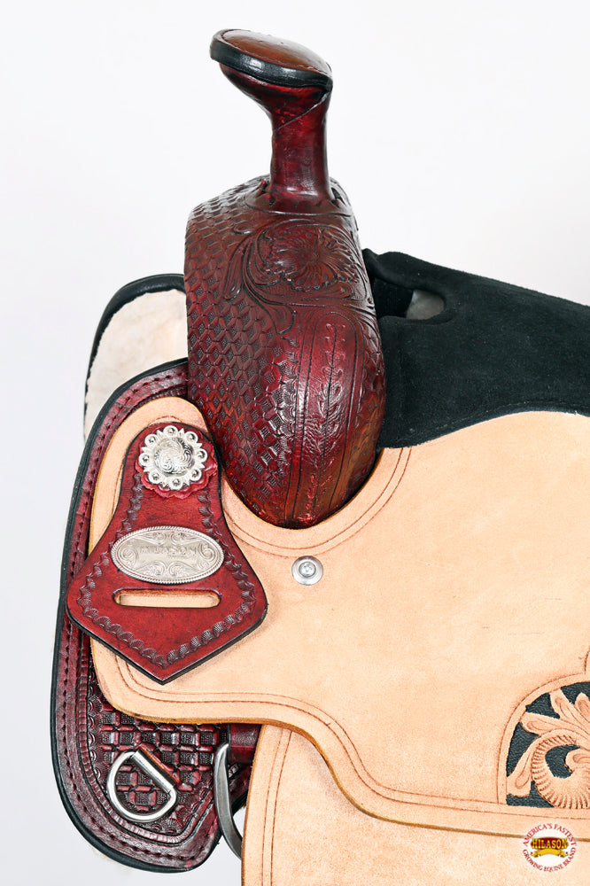 HILASON W. H. Ranch Roping Roper American Leather Saddle Mahogany –