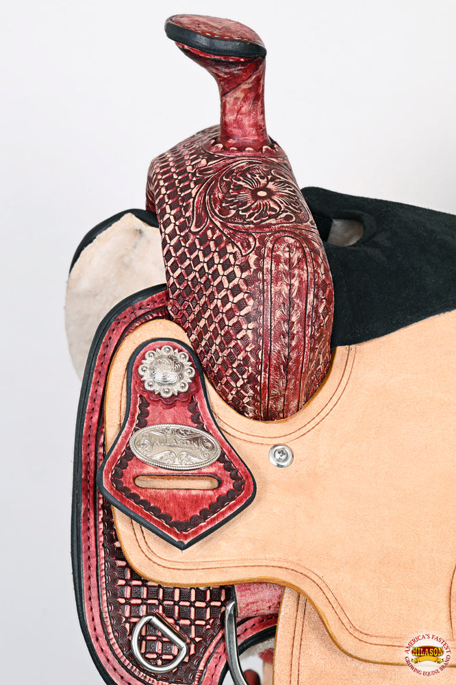 HILASON W. H. Ranch Roping Roper American Leather Saddle Mahogany –
