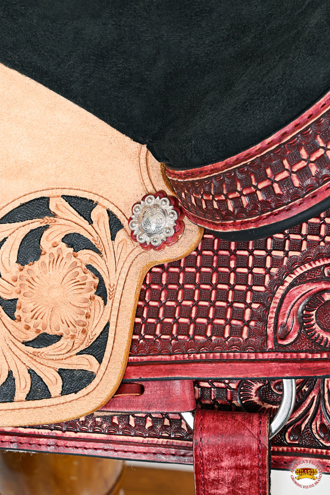 HILASON W. H. Ranch Roping Roper American Leather Saddle Mahogany –