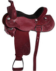 Hilason Western Horse Ranch Roping American Leather Saddle Mahogany