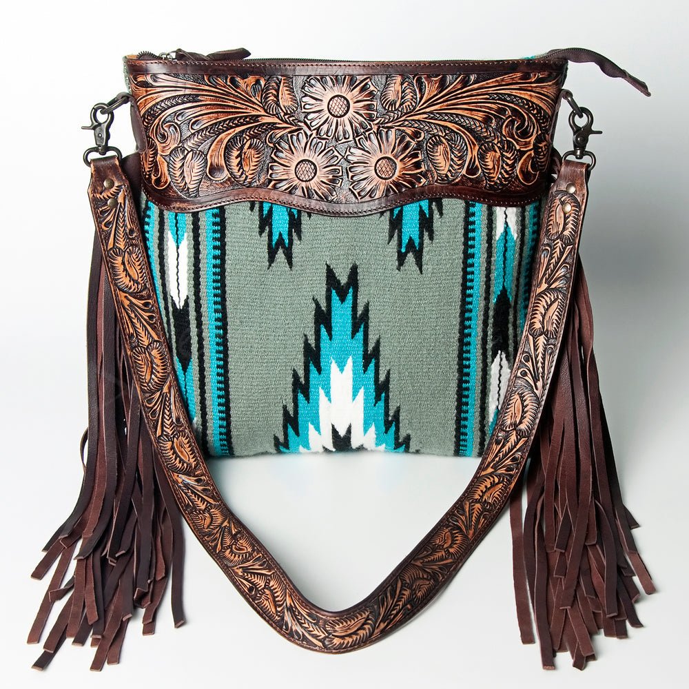 American Darling ADBGZ222 Signature Crossbody Hand Tooled Saddle Blanket Genuine Leather Women Bag Western Handbag Purse