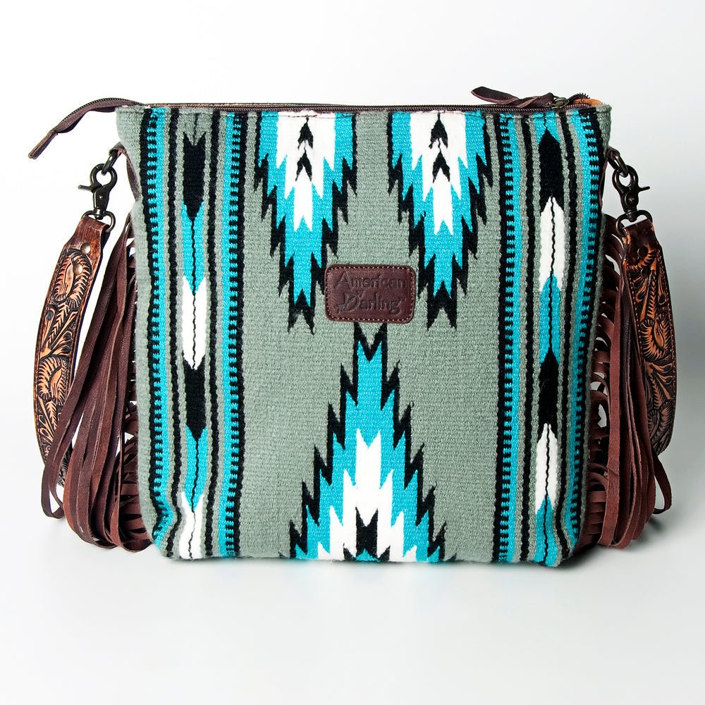 American Darling ADBGZ222 Signature Crossbody Hand Tooled Saddle Blanket Genuine Leather Women Bag Western Handbag Purse