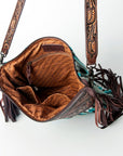 American Darling ADBGZ222 Signature Crossbody Hand Tooled Saddle Blanket Genuine Leather Women Bag Western Handbag Purse