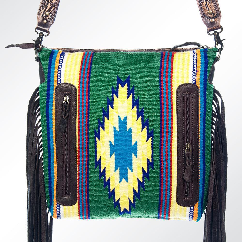 American Darling ADBGZ226 Signature Crossbody Hand Tooled Saddle Blanket Genuine Leather Women Bag Western Handbag Purse