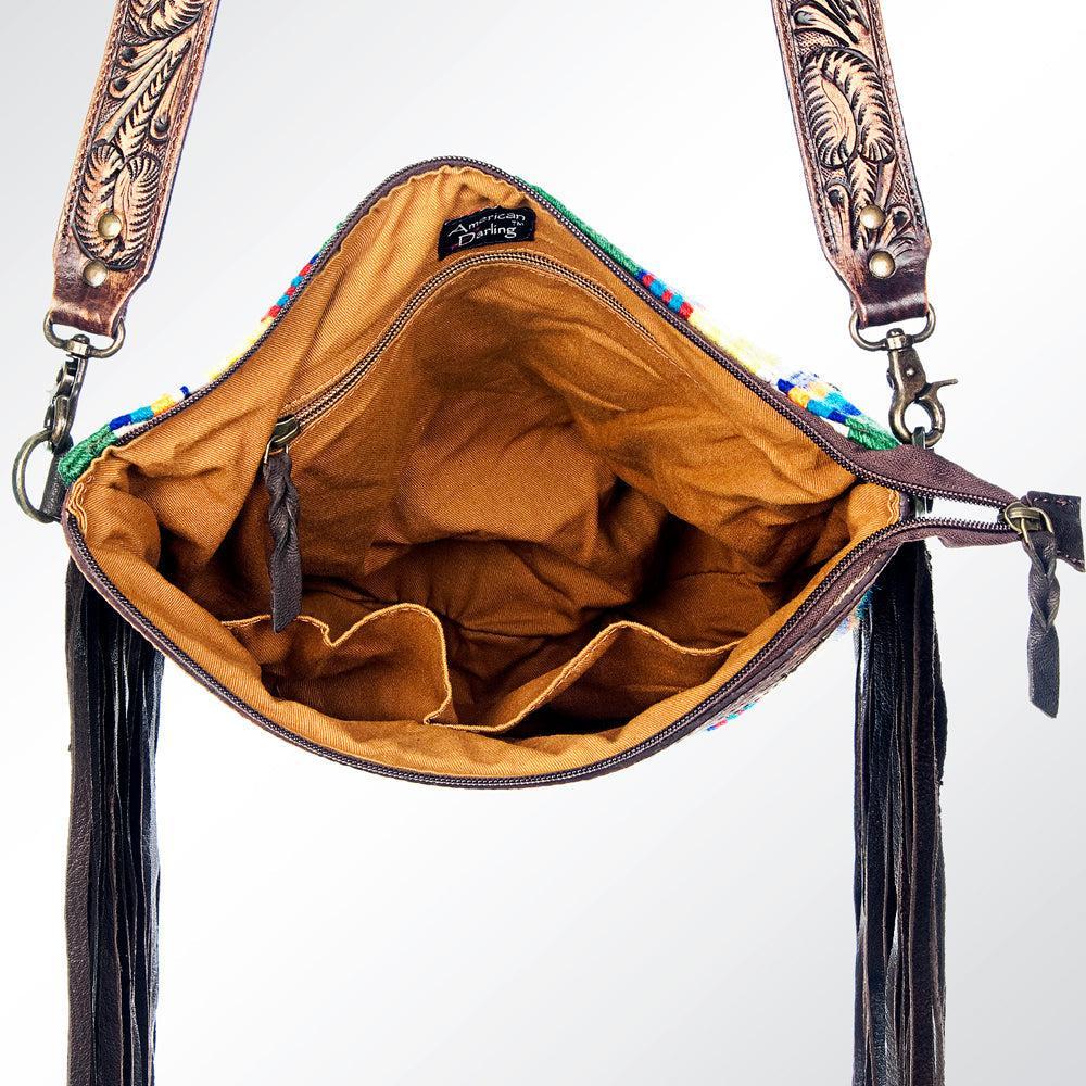 American Darling ADBGZ226 Signature Crossbody Hand Tooled Saddle Blanket Genuine Leather Women Bag Western Handbag Purse