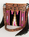 American Darling ADBGZ228 Signature Crossbody Hand Tooled Saddle Blanket Genuine Leather Women Bag Western Handbag Purse