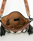 American Darling Cross Body Hand Tooled Hair On Genuine Leather Women Bag Western Handbag Purse